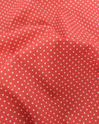 Popeline de Coton Mini Pois Terracotta