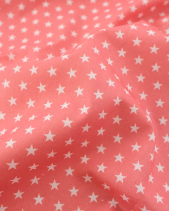 Popeline de Coton Étoiles Rose