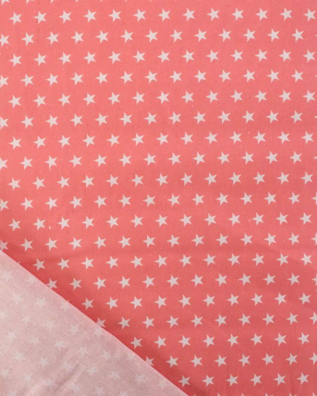 Popeline de Coton Étoiles Rose