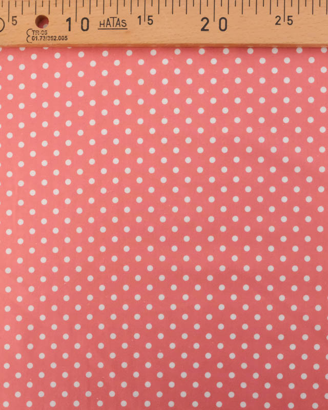 Popeline de Coton à Pois Moyens en Rose
