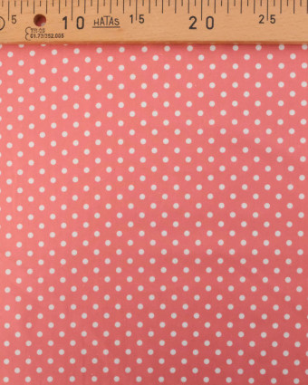 Popeline de Coton à Pois Moyens en Rose