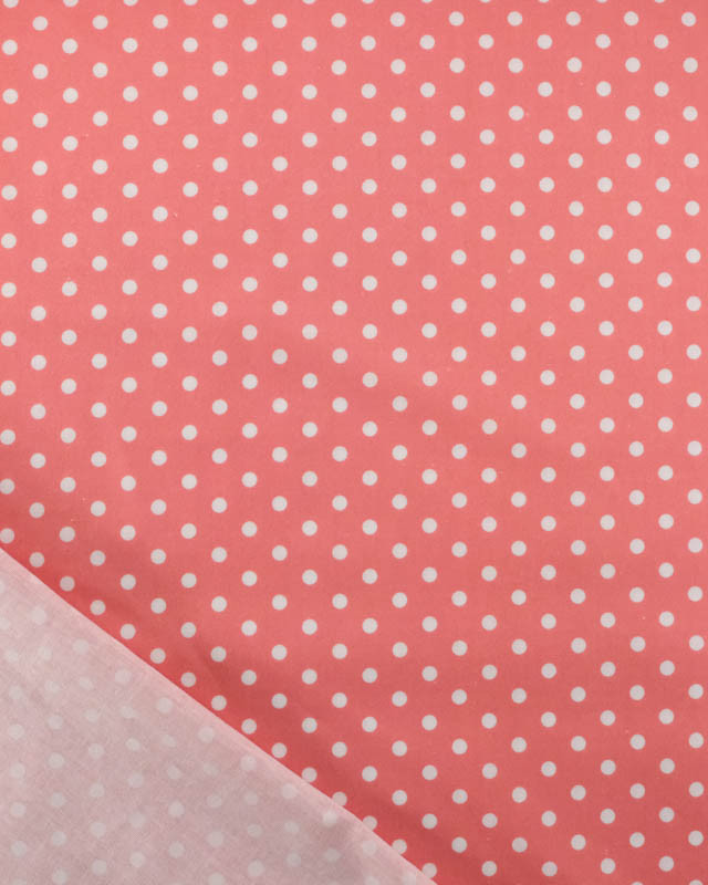 Popeline de Coton à Pois Moyens en Rose