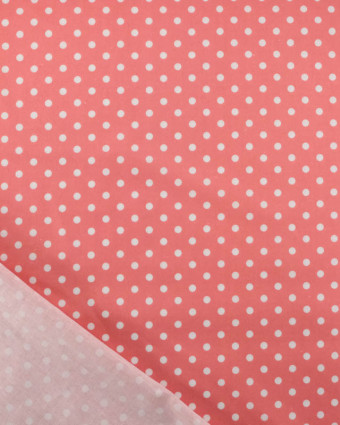 Popeline de Coton à Pois Moyens en Rose