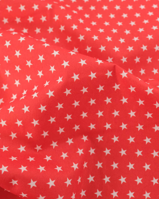 Popeline de Coton Etoiles Rouge - Mercerine
