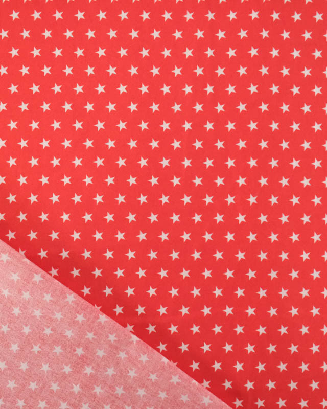 Popeline de Coton Etoiles Rouge - Mercerine