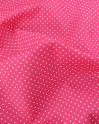 Popeline de Coton Mini Pois Fuchsia - Mercerine