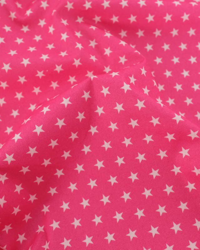 Popeline de Coton Étoiles Fuchsia - Mercerine