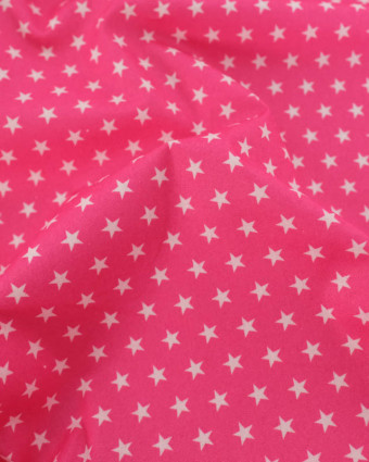 Popeline de Coton Étoiles Fuchsia - Mercerine
