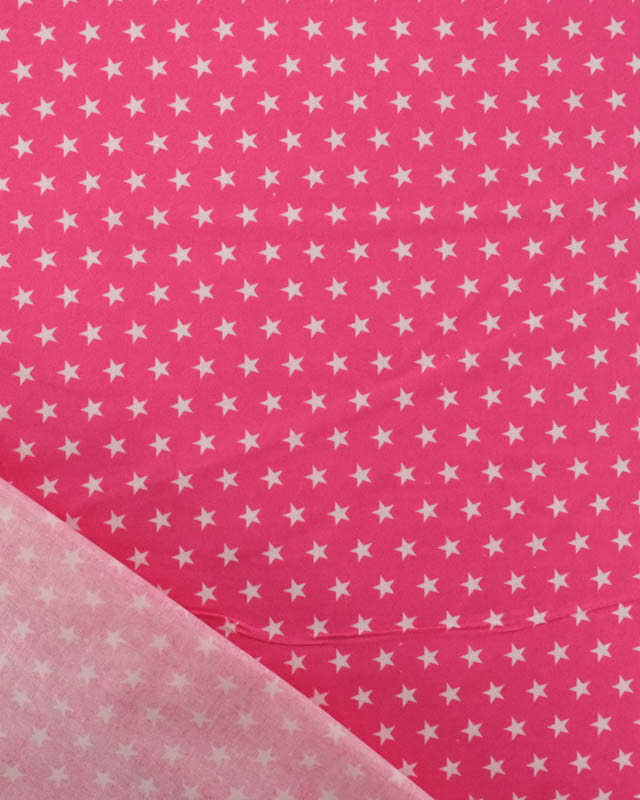 Popeline de Coton Étoiles Fuchsia - Mercerine