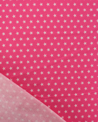 Popeline de Coton Étoiles Fuchsia - Mercerine