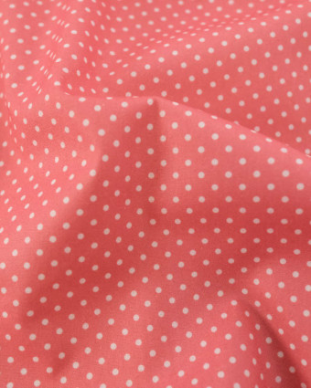 Popeline de Coton Mini Pois Rose Luxueuse