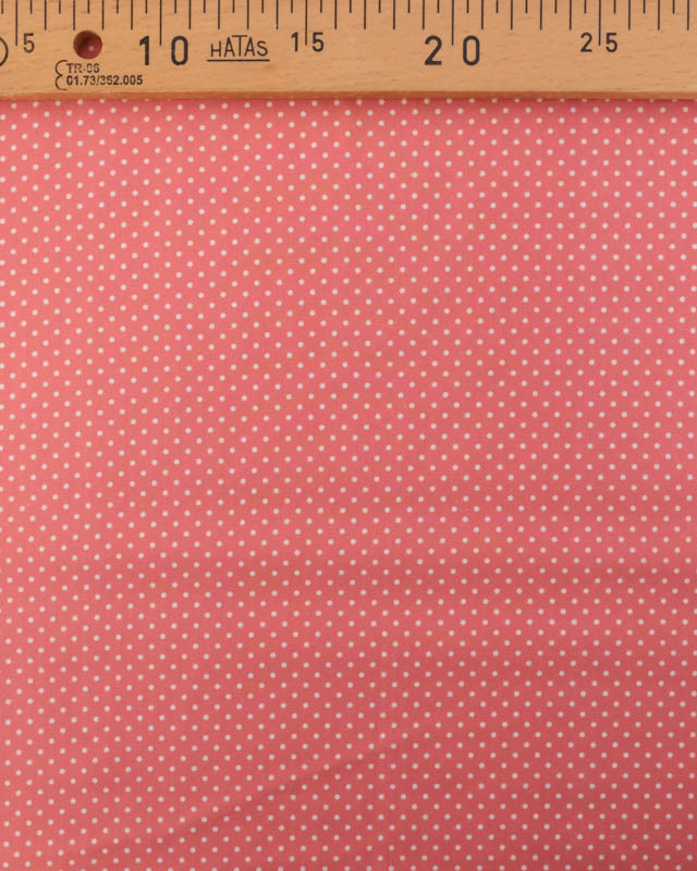 Popeline de Coton Mini Pois Rose Luxueuse