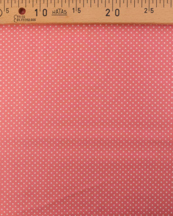 Popeline de Coton Mini Pois Rose Luxueuse