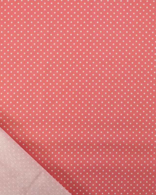 Popeline de Coton Mini Pois Rose Luxueuse