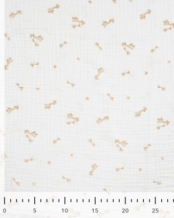 Tissu Double Gaze Ecru Petites Girafes  - Mercerine
