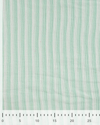 Tissu Double Gaze à Rayures Double Face Vert d'Eau - Mercerine