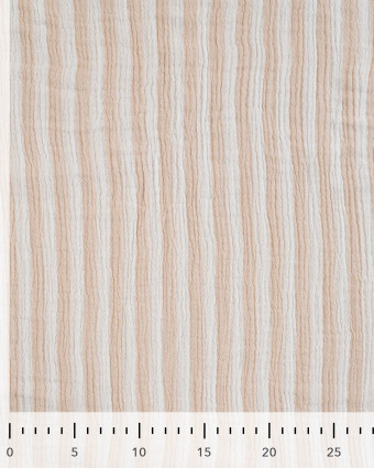 Tissu Double Gaze à Rayures Double Face Sable - Mercerine