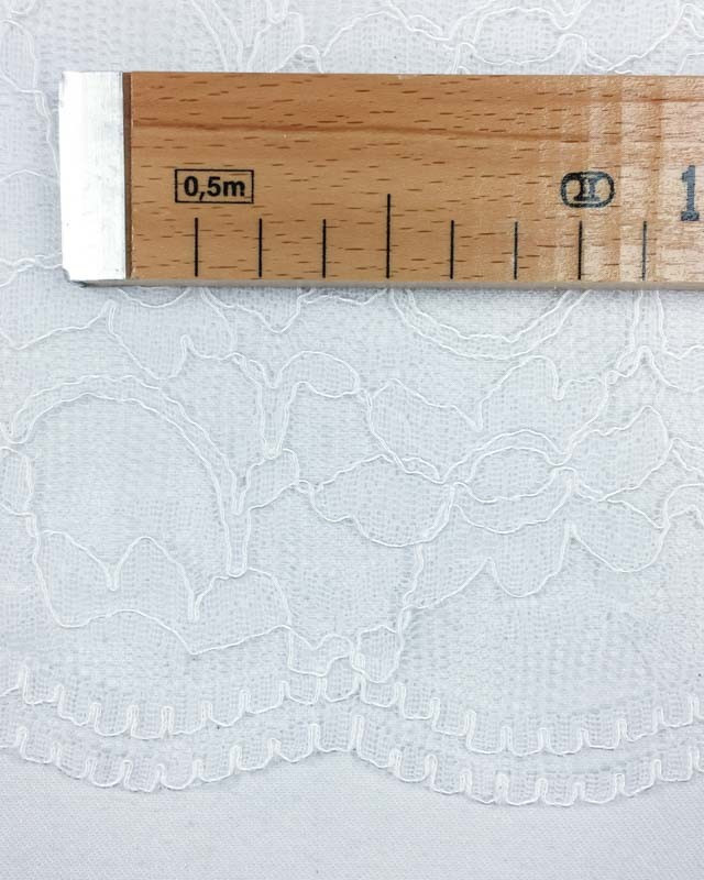 Tissu dentelle Blanc Clemence x10cm