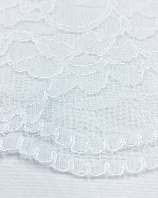 Tissu dentelle Blanc Clemence x10cm