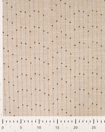 Viscose Lin Rayures Brodées et Sequins Dorés - Mercerine