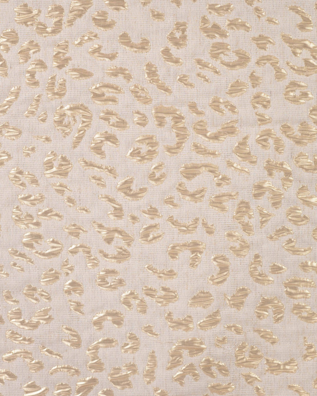 Tissu Jacquard Lin et Coton Recyclé Léopard Doré - Mercerine