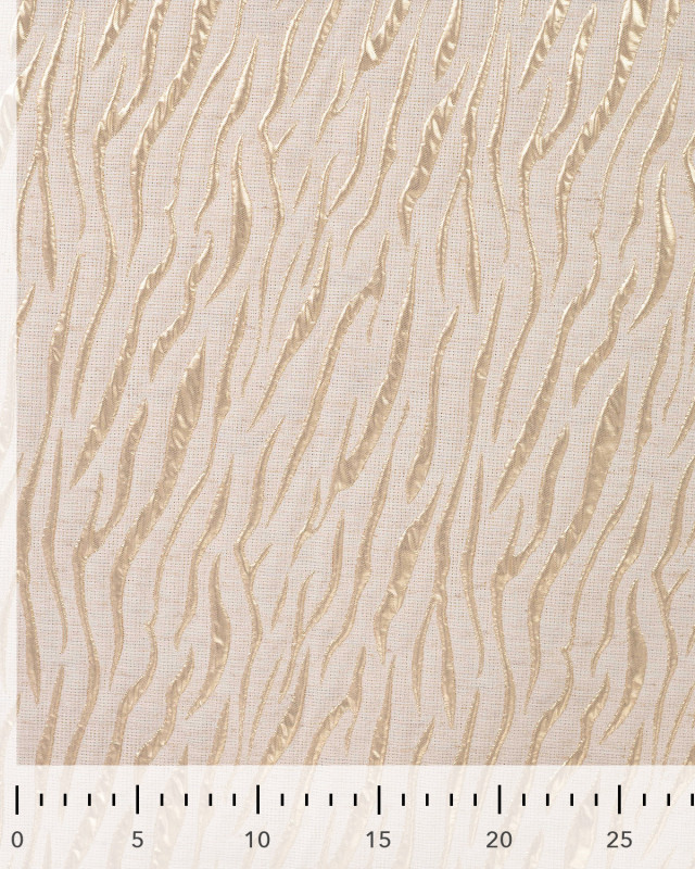 Tissu Jacquard Lin et Coton Recyclé Zèbre Doré - Mercerine