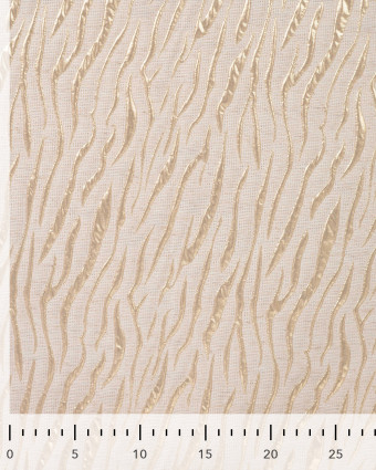 Tissu Jacquard Lin et Coton Recyclé Zèbre Doré - Mercerine
