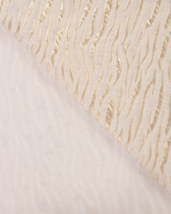 Tissu Jacquard Lin et Coton Recyclé Zèbre Doré - Mercerine