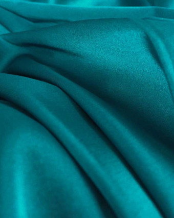 Tissu satin léger bleu paon Gala x10cm