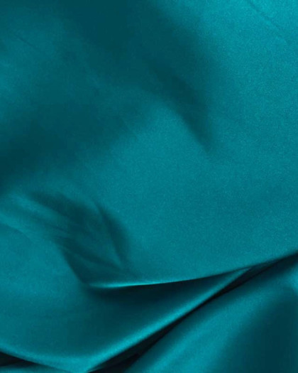 Tissu satin léger bleu paon Gala x10cm - Mercerine