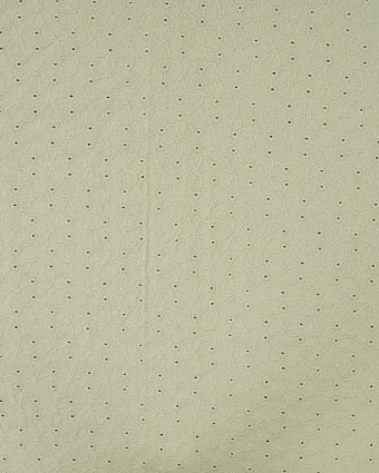 Tissu Coton Brodé Fleuri Festonné Vert Sauge - Mercerine