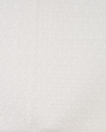 Tissu Coton Brodé Fleuri Festonné Blanc - Mercerine