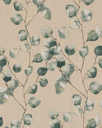 Tissu Effet Lin Feuillage Eucalyptuse - Mercerine