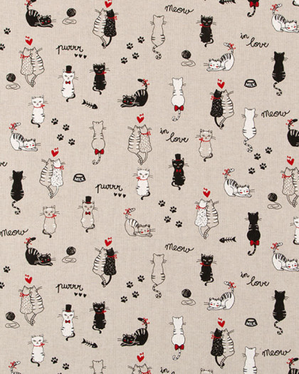 Tissu Effet Lin Meow - Mercerine
