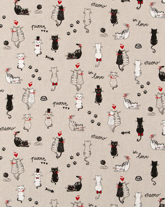 Tissu Effet Lin Meow - Mercerine