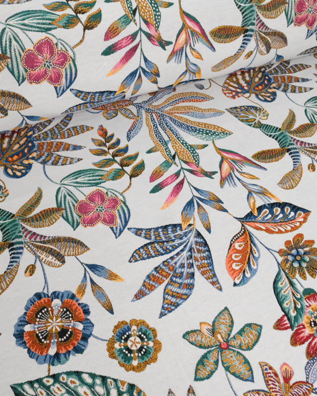 Tissu Jacquard Allover Neroli Blanc - Mercerine