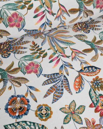 Tissu Jacquard Allover Neroli Blanc - Mercerine