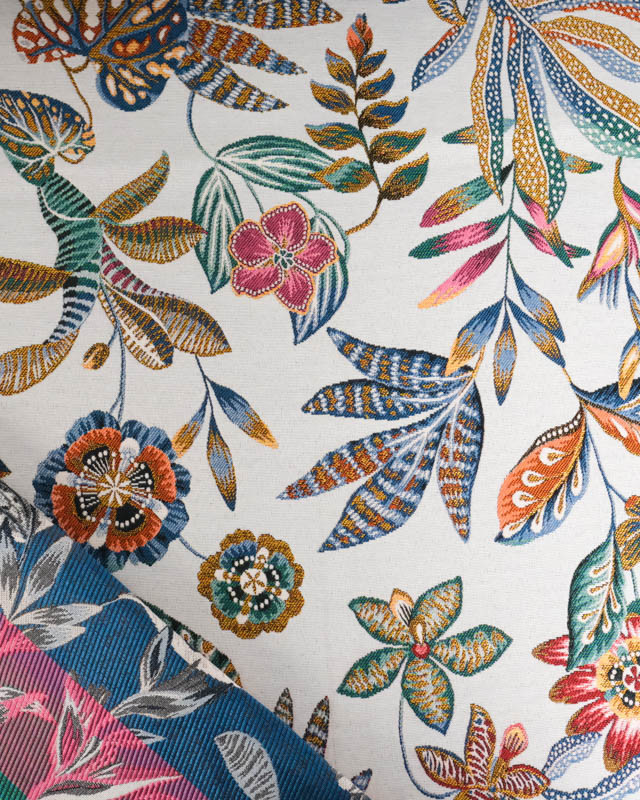 Tissu Jacquard Allover Neroli Blanc - Mercerine