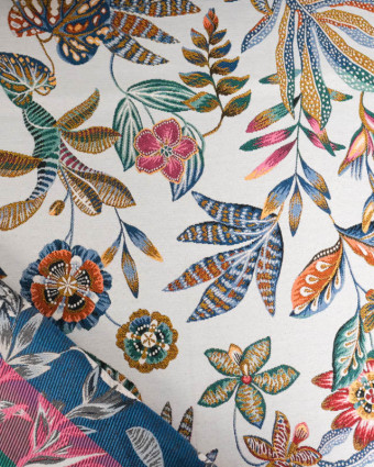 Tissu Jacquard Allover Neroli Blanc - Mercerine