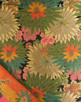 Tissu Jacquard Allover Matcha Kaki - Mercerine