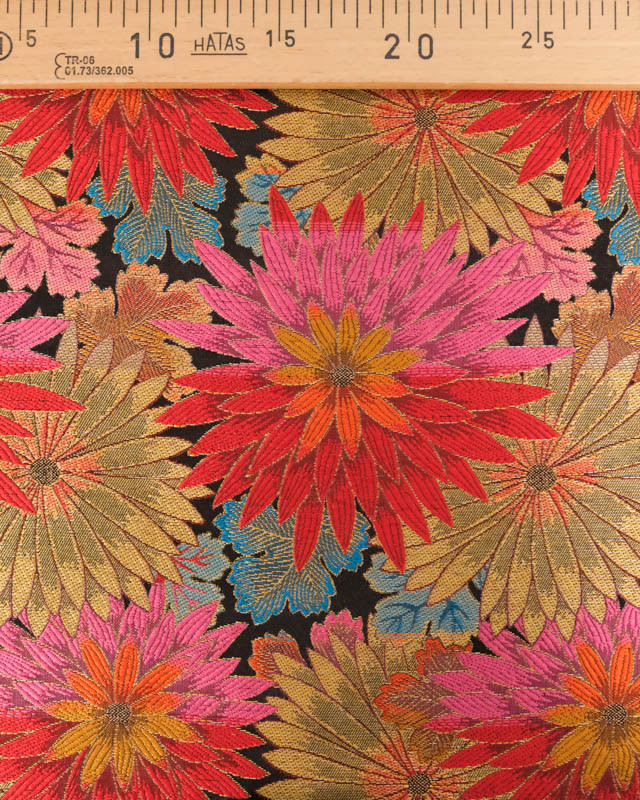 Tissu Jacquard Allover Matcha Rouge - Mercerine