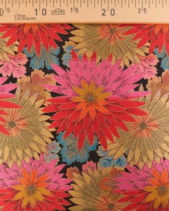 Tissu Jacquard Allover Matcha Rouge - Mercerine