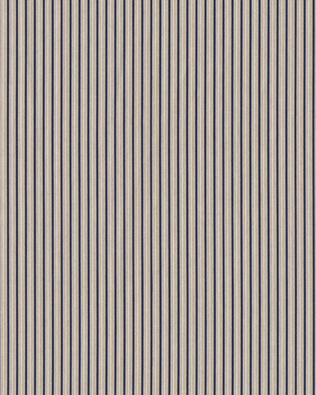 Tissu Effet Lin Rayures Bleues - Mercerine