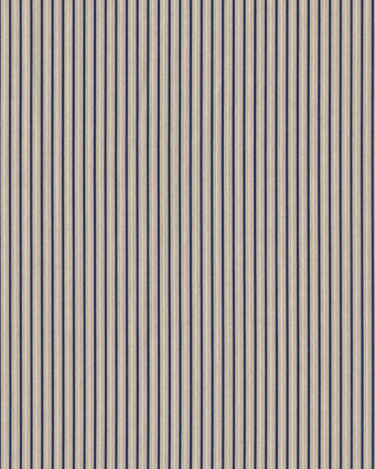 Tissu Effet Lin Rayures Bleues - Mercerine