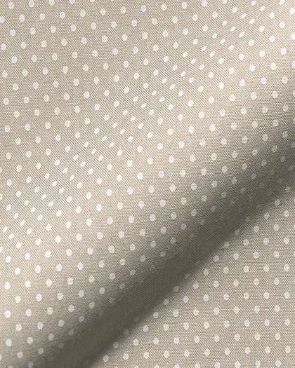 Tissu Effet Lin Petits Pois Blancs - Mercerine