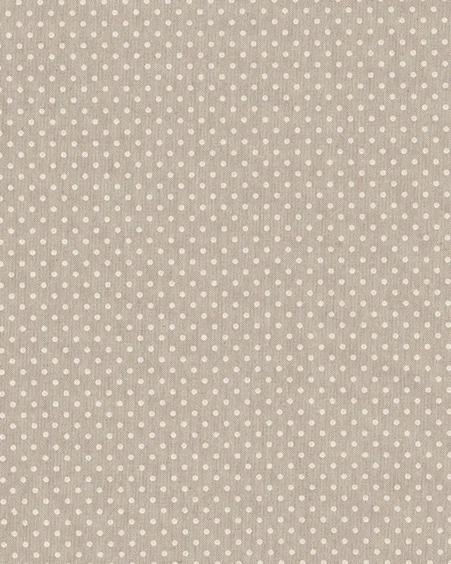 Tissu Effet Lin Petits Pois Blancs - Mercerine