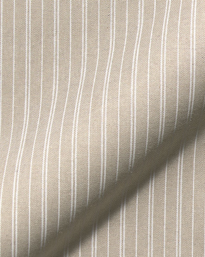 Tissu Effet Lin Rayures Blanches - Mercerine