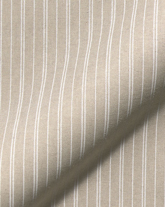 Tissu Effet Lin Rayures Blanches - Mercerine