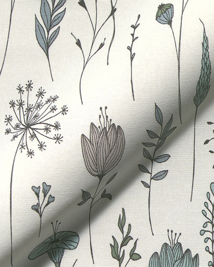 Toile Semi Panama Fleurs des Champs - Mercerine