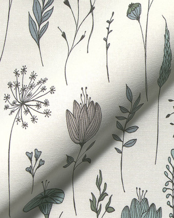 Toile Semi Panama Fleurs des Champs - Mercerine